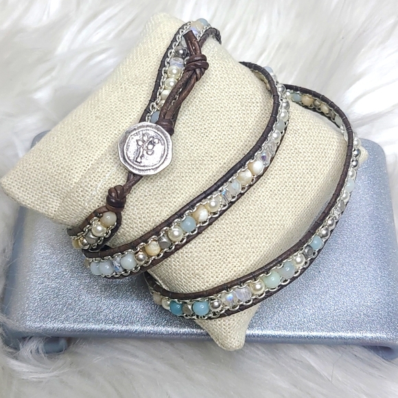 Wrap Bracelet Beaded Neutral Color Gray Everyday Casual Summer Cute Jewelry Fun - Picture 4 of 4
